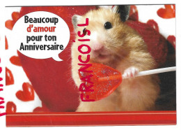 Hamster Et Sucette En Forme De Cœur:" Beaucoup D'amour Pour Ton Anniversaire " - Geburtstag