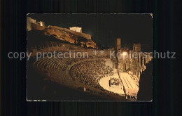 72536526 Athens Athen Acropolis Und Odeon Von Herod Atticus Beleuchtet Griechenl - Greece