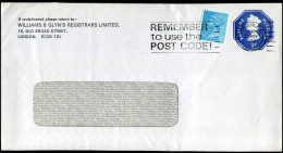 Cover - 'Williams & Glyn's Registrars Limited' - Stamped Stationery, Airletters & Aerogrammes