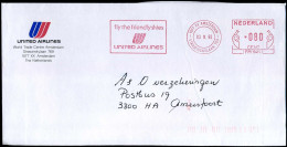 Cover To Amersfoort - 'United Airlines, Amsterdam'' - Cartas & Documentos