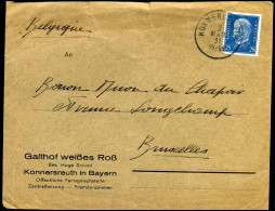 Cover To Bruxelles, Belgium - "Gasthof Weisses Ross, Konnersreuth In Bayern" - Briefe U. Dokumente
