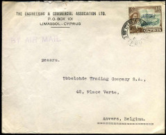 Cover To Antwerp, Belgium - "The Engineering & Commercial Association Ltd., Limassol" - Storia Postale