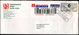 Registered Cover To Brussels, Belgium - "Patronato INCA Della CGIL, Montreal" - Brieven En Documenten