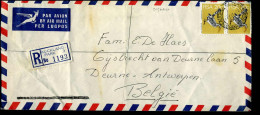 Registered Cover To Deurne, Belgium - Cartas & Documentos
