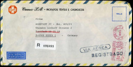 Registered Cover To Essen, Germany - "Cremer S.A., Produtos Texteis E Cirurgicos" - Luftpost