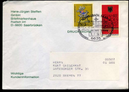 Cover To Bremen - "Hans-Jürgen Steffen Gmbh, Briefmarkenhaus, Saarbrücken" - Lettres & Documents