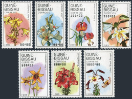 Guinea Bissau 787-793,794,MNH.Michel 1049-1055,Bl.278. Flowers 1989.Lilies. - Guinée-Bissau
