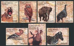 Guinea Bissau 754-760,MNH.Michel 982-988.  Maps,Fauna 1988:Mammals,Birds. - Guinea-Bissau