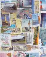 100 Timbres Différents: Phares, Moulins, Barrages, églises, Chateaux. Ponts. - Lots & Kiloware (mixtures) - Max. 999 Stamps