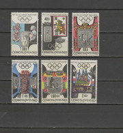 Czechoslovakia 1968 Olympic Games Mexico, Volleyball, Football Soccer, Etc. Set Of 6 MNH - Zomer 1968: Mexico-City