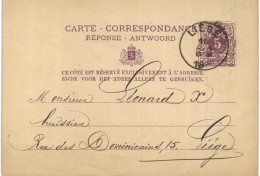 Carte-correspondance N° 28 écrite De Liège Vers Liège - Postbladen