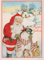 PÈRE NOËL Bonne Année Noël Vintage Carte Postale CPSM #PBO062.FR - Kerstman