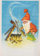PÈRE NOËL Bonne Année Noël Vintage Carte Postale CPSM #PBL458.FR - Kerstman