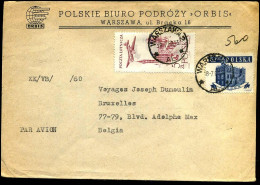 Cover To Brussel, Belgium - "Polskie Buro Podrozy 'Orbis', Warszawa" - Lettres & Documents