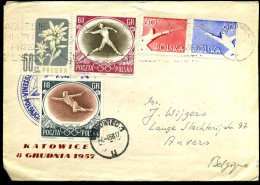 Cover To Antwerp, Belgium - "Katowice 8 Grudnia 1957" - Lettres & Documents