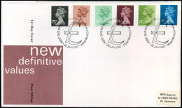 UK - FDC - New Definitive Values - 1971-1980 Dezimalausgaben