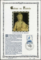 1761 Op Gouden Blad - De Brugse Madonna Met Kind, Michelangelo - Souvenir Cards - Joint Issues [HK]
