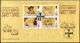 Guernsey - FDC - Europa 1992 - Block Columbus - 1992