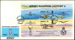 FDC - Aviation History V - Block - Planes - Jersey