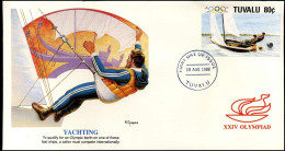 FDC Tuvalu - XXIV Olympiad - Yachting - Other & Unclassified
