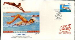 FDC New-Zealand - XXIV Olympiad - Swimming - Otros & Sin Clasificación