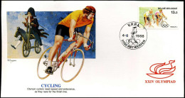 FDC België-Belgique - XXIV Olympiad - Cycling - Altri & Non Classificati
