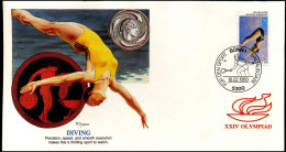FDC Deutsche Bundespost - XXIV Olympiad - Diving - Autres & Non Classés