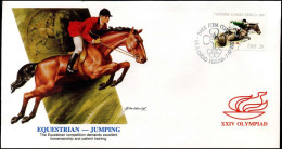 FDC Eire - XXIV Olympiad - Equestrian - Jumping - Autres & Non Classés