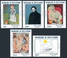 Ivory Coast 646-650, MNH. Michel . Pablo Picasso Paintings, 1982. - Ivoorkust (1960-...)