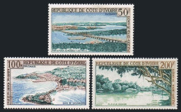 Ivory Coast C22-C24, MNH. Michel 248-249,255. Air Post 1963. Landscapes. Bridge. - Ivory Coast (1960-...)