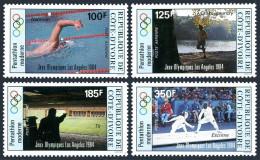 Ivory Coast C81-C85,MNH. Mi 812-815,Bl.26. Olympics Los Angeles-1984. Equestrian - Ivoorkust (1960-...)