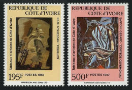 Ivory Coast 841-842,MNH.Mi 955-956. Paintings By Local Artists,1987. - Ivoorkust (1960-...)