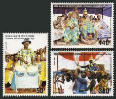 Ivory Coast 799-801,MNH. Mi 925-927. Enthronement Of A Chief,Agni District,1986. - Costa De Marfil (1960-...)