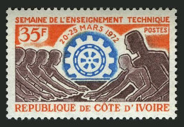 Ivory Coast 323 Block/4,MNH.Michel 401. Technical Cooperation Week,1972.Cogwheel - Costa D'Avorio (1960-...)