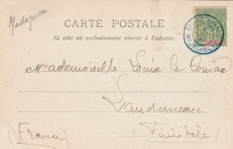 Madagascar Carte Postale Diégo Suarez Pour La France 1903 - Covers & Documents