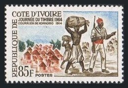 Ivory Coast 222, MNH. Michel 276. Stamp Day 1964. Korhogo Mail Carriers, Guard. - Ivory Coast (1960-...)