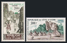 Ivory Coast C19-C20,hinged.Mi 241-242. Street,Odienne;Village,Main Region,1962. - Ivory Coast (1960-...)