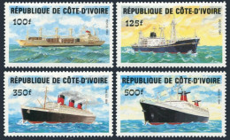 Ivory Coast 723 Ships Set Of 4,MNH.Michel 830-833. Merchant,passenger Ships,1984 - Ivory Coast (1960-...)