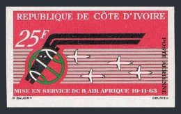 Ivory Coast C26 Imperf,MNH.Michel 256. Air Afrique 1966. - Ivory Coast (1960-...)