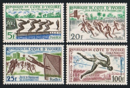 Ivory Coast 193-195,C17, MNH. Mi 233-236. Abidjan Games, 1961. Swimming, Soccer, - Ivory Coast (1960-...)