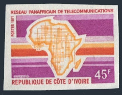 Ivory Coast 317 Imperf,MNH.Mi 385. Pan-African Telecommunications System,1971. - Ivoorkust (1960-...)