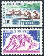 Ivory Coast 270-271, MNH. Michel 331-332. Olympic Games Mexico-1968. Canoe Race, - Costa D'Avorio (1960-...)