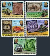 Ivory Coast 514-518, MNH. Michel 606-610. Sir Rowland Hill, 1979. Pigeon,Stamps. - Côte D'Ivoire (1960-...)