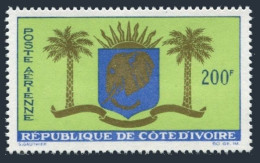 Ivory Coast C28,MNH.Michel 268. Arms Of Republic,1964.Elephant Head,Palms. - Costa De Marfil (1960-...)