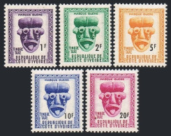 Ivory Coast J19-J23, MNH. Michel P19-P23. Due Stamps 1960. Guere Mask. - Côte D'Ivoire (1960-...)