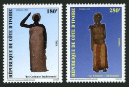Ivory Coast 1025-1026,MNH. Traditional Costumes From Grand-Bassam Museum,1998. - Ivory Coast (1960-...)