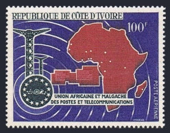 Ivory Coast C34,MNH. Mi 318. African Postal Union UAMPT 1967. Telecommunications - Ivory Coast (1960-...)