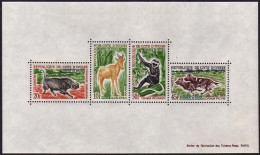 Ivory Coast 210a Sheet,MNH. Bouna Reserve,1963.Hartebeest,Wart Hog,Hyenas,Monkey - Ivory Coast (1960-...)