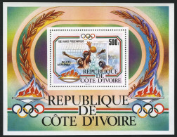 Ivory Coast C80, MNH. Michel 791 Bl.25. Olympics Los Angeles-1984. Water Polo. - Costa D'Avorio (1960-...)