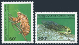 Ivory Coast 565-566,MNH.Michel 656,659. Grasshoppers 1980. - Costa De Marfil (1960-...)